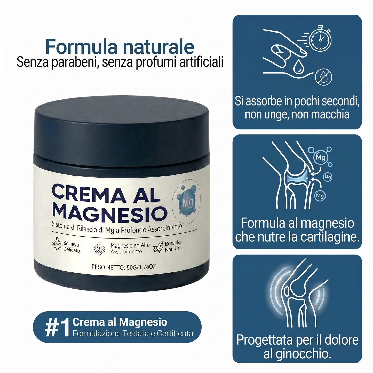 Crema al magnesio per massaggi articolari